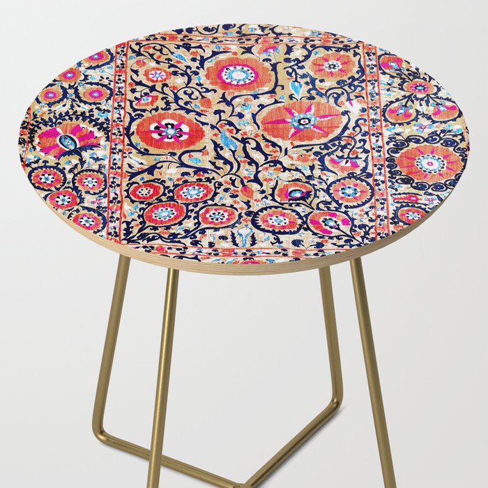 Shakhrisyabz Suzani Uzbek Embroidery Print Side Table Gallery Image 2