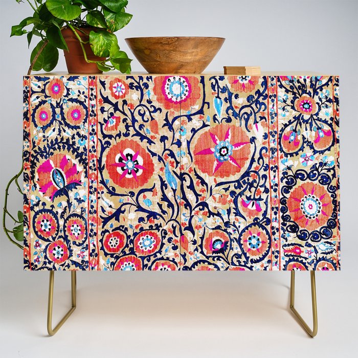 Shakhrisyabz Suzani Uzbek Embroidery Print Credenza Gallery Image 1