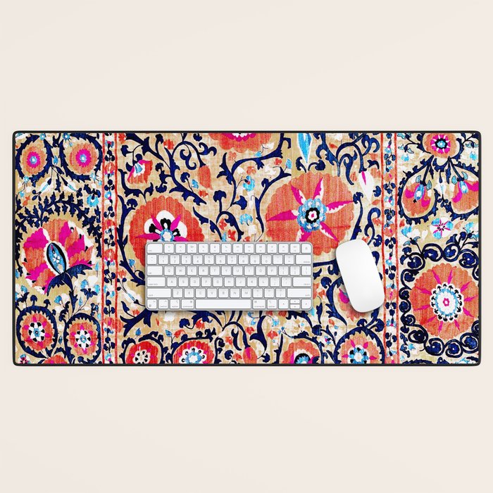 Shakhrisyabz Suzani Uzbek Embroidery Print Desk Mat Gallery Image 1