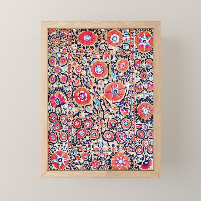 Shakhrisyabz Suzani Uzbek Embroidery Print Mini Art Print Gallery Image 1