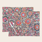 Shakhrisyabz Suzani Uzbek Embroidery Print Placemat Gallery Image 1