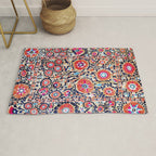 Shakhrisyabz Suzani Uzbek Embroidery Print Rug Gallery Image 1