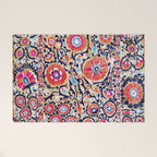 Shakhrisyabz Suzani Uzbek Embroidery Print Welcome Mat Gallery Image 1