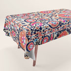 Shakhrisyabz Suzani Uzbek Embroidery Print Tablecloth Gallery Image 1