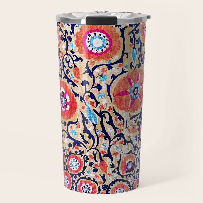 Shakhrisyabz Suzani Uzbek Embroidery Print Travel Mug Gallery Image 1