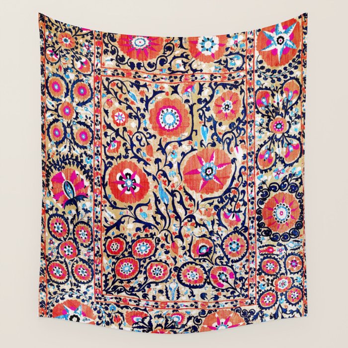 Shakhrisyabz Suzani Uzbek Embroidery Print Wall Tapestry Gallery Image 1