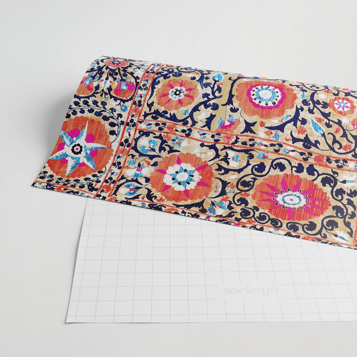 Shakhrisyabz Suzani Uzbek Embroidery Print Wrapping Paper Gallery Image 2