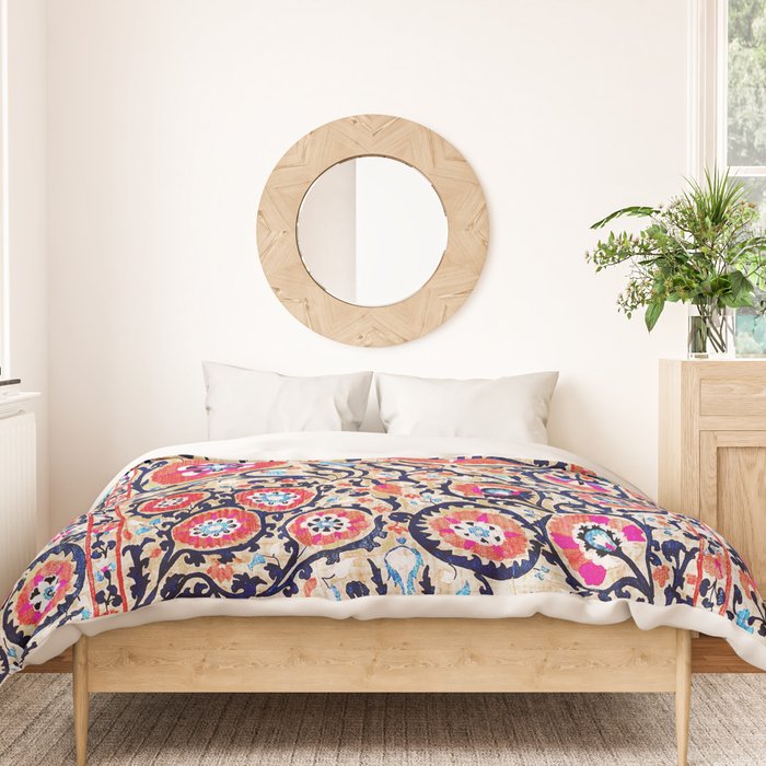 Shakhrisyabz Suzani Uzbek Embroidery Print Duvet Cover Gallery Image 3