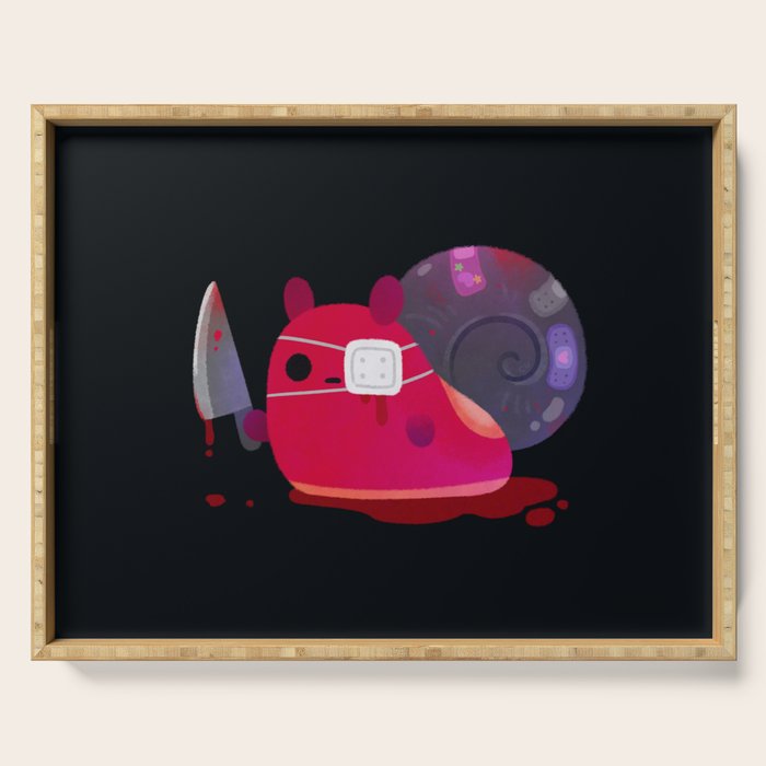 super cute snail Serving Tray Gallery Image 1