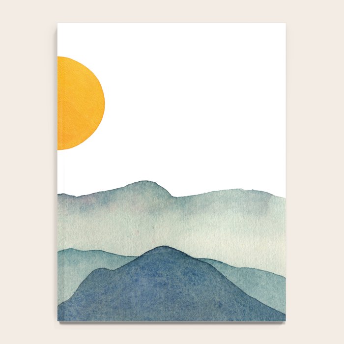 Mountain Range Silhouette - Blue & Yellow Notebook Gallery Image 4