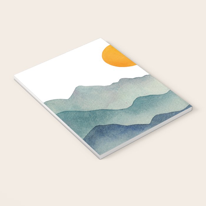 Mountain Range Silhouette - Blue & Yellow Notebook Gallery Image 3