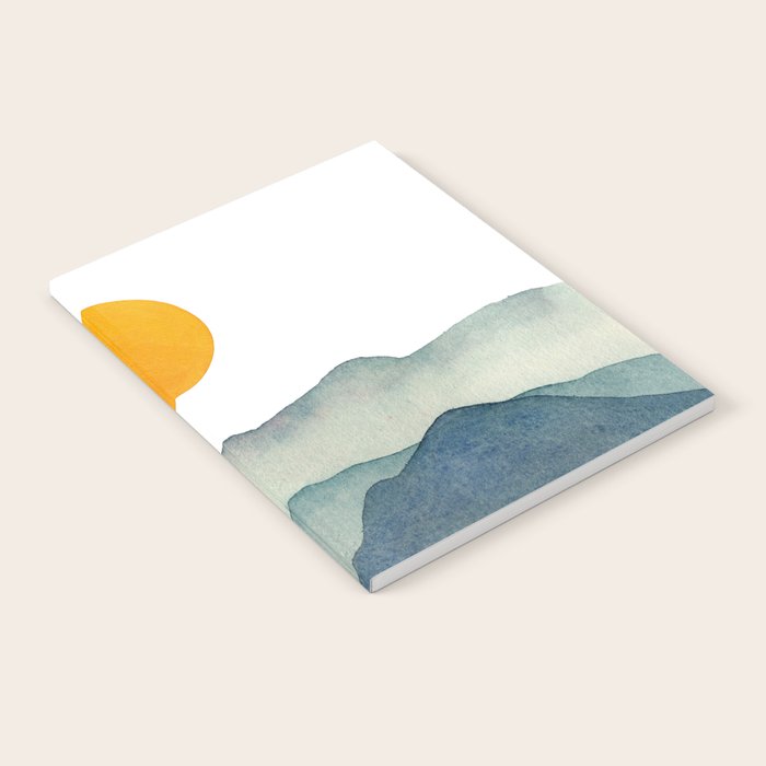 Mountain Range Silhouette - Blue & Yellow Notebook Gallery Image 2
