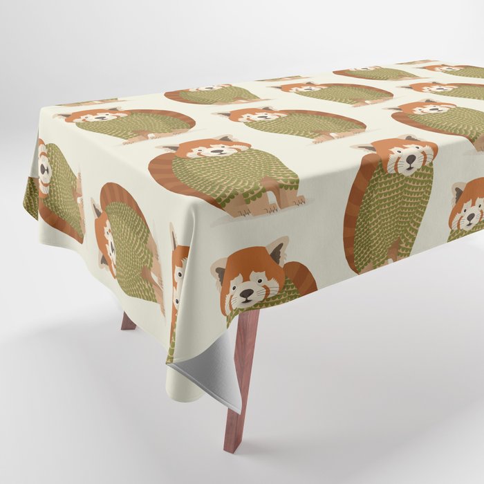 Whimsical Red Panda Tablecloth Gallery Image 1