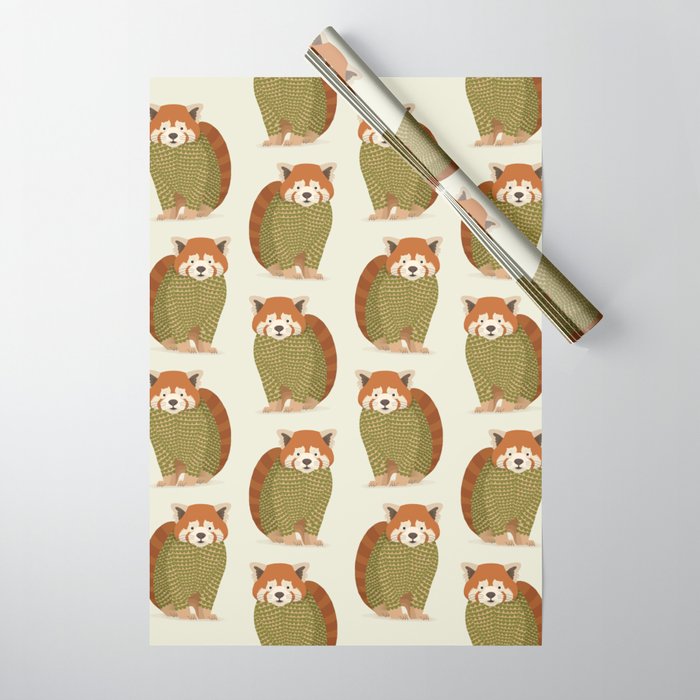 Whimsical Red Panda Wrapping Paper