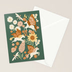 Butterfly Unicorns Frolicking in the Garden - Dark Stationery Card Gallery Image 2
