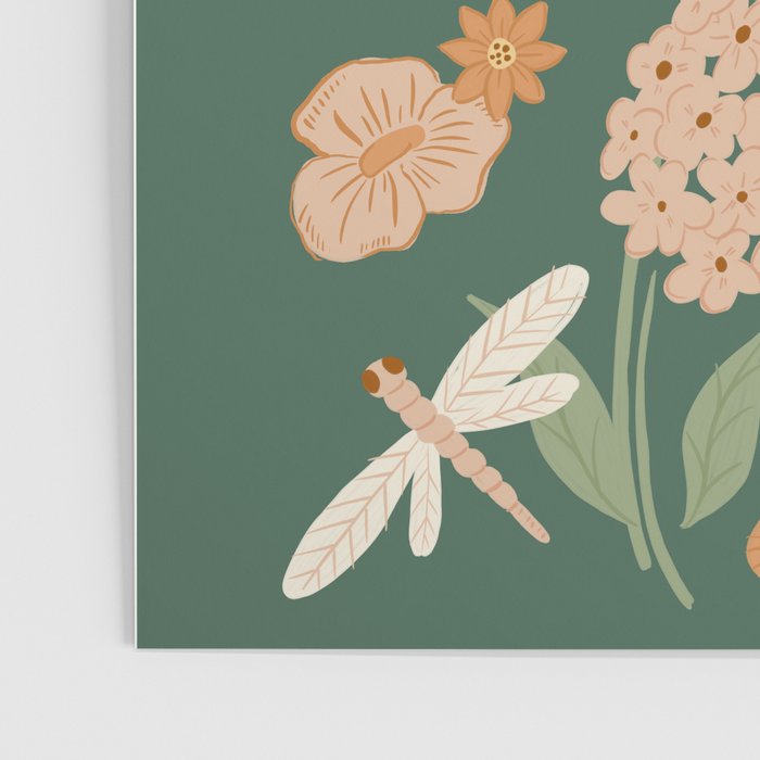 Butterfly Unicorns Frolicking in the Garden - Dark Poster Gallery Image 3