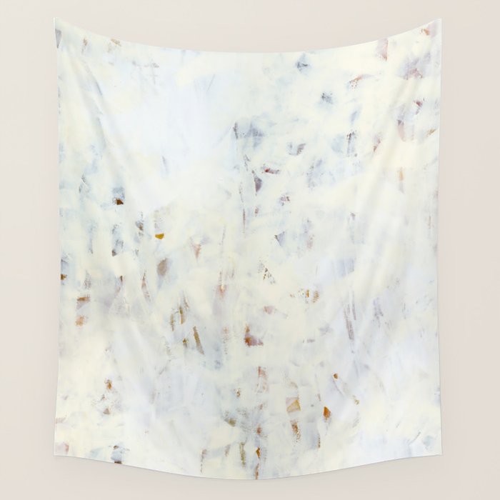Highlandia 1 - all white abstract painting Wall Tapestry Gallery Image 1