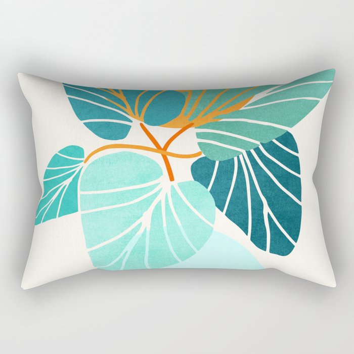 Tropical Symmetry Retro Botanic Rectangular Pillow Gallery Image 2