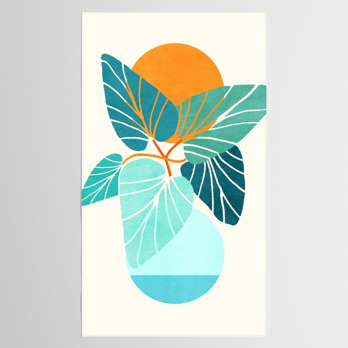 Tropical Symmetry Retro Botanic Tablecloth Gallery Image 2