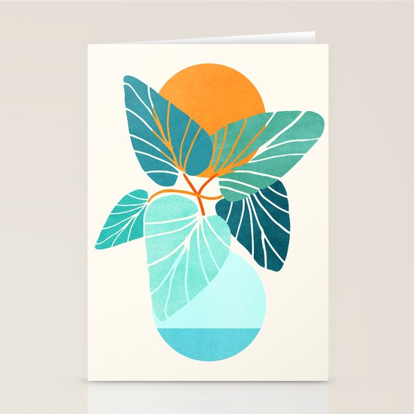Tropical Symmetry Retro Botanic Stationery Card Gallery Image 1