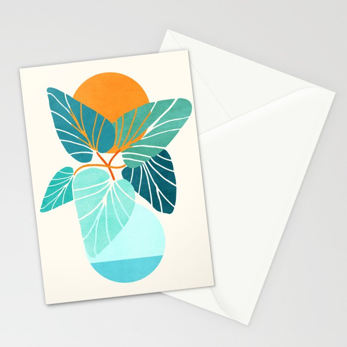 Tropical Symmetry Retro Botanic Stationery Card Gallery Image 2