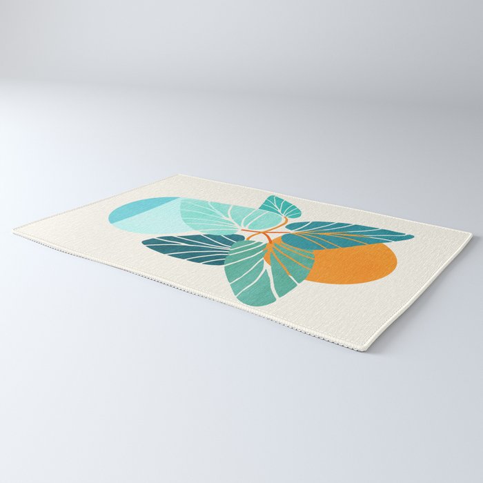 Tropical Symmetry Retro Botanic Rug Gallery Image 3
