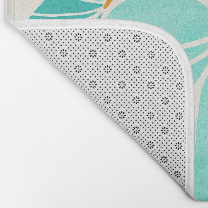 Tropical Symmetry Retro Botanic Bath Mat Gallery Image 2