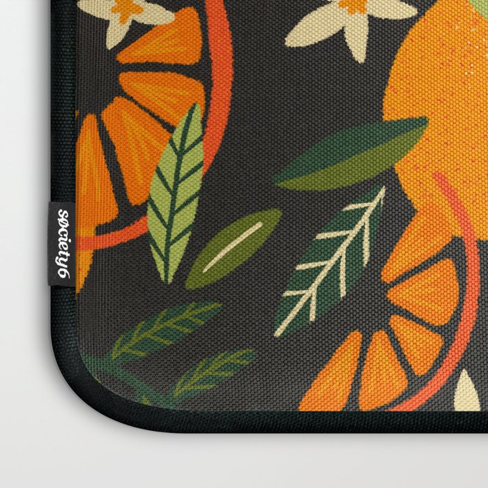 Orange Blooms - Charcoal Laptop Sleeve Gallery Image 3