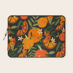 Orange Blooms - Charcoal Laptop Sleeve Gallery Image 1