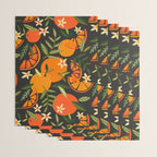 Orange Blooms - Charcoal Wrapping Paper Gallery Image 3