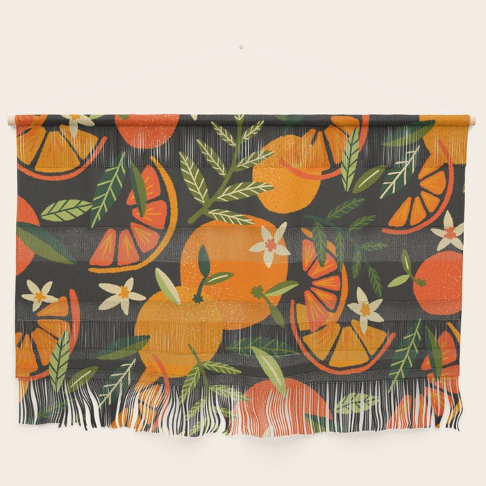 Orange Blooms - Charcoal Wall Hanging Gallery Image 1