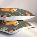 Orange Blooms - Charcoal Pillow Sham Gallery Image 3