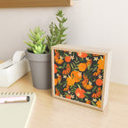 Orange Blooms - Charcoal Mini Art Print Gallery Image 2