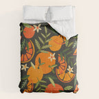 Orange Blooms - Charcoal Comforter Gallery Image 6