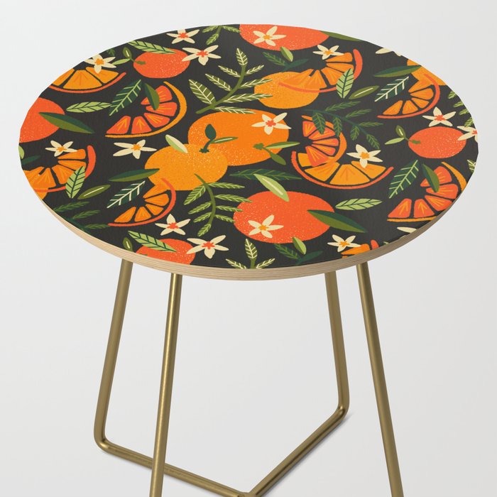 Orange Blooms - Charcoal Side Table Gallery Image 2