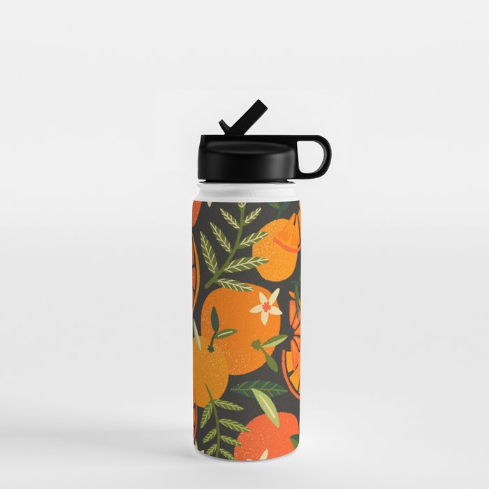 Orange Blooms - Charcoal Water Bottle Gallery Image 1