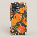 Orange Blooms - Charcoal iPhone Case Gallery Image 1