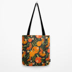 Orange Blooms - Charcoal Tote Bag Gallery Image 2