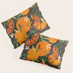 Orange Blooms - Charcoal Pillow Sham Gallery Image 3