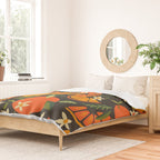 Orange Blooms - Charcoal Duvet Cover Gallery Image 2