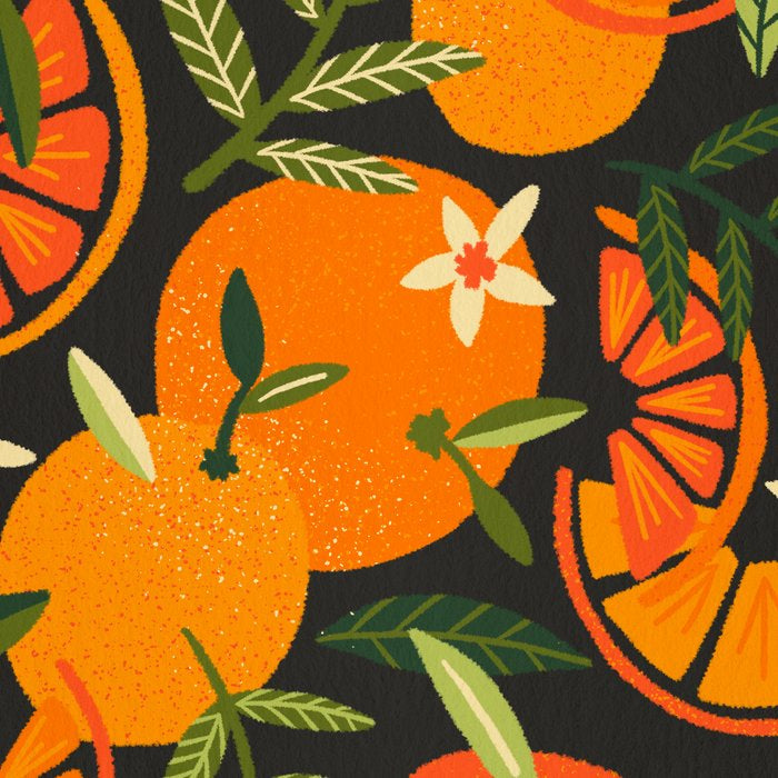 Orange Blooms - Charcoal Coffee Mug Gallery Image 2