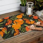 Orange Blooms â Charcoal Outdoor Rug Gallery Image 2