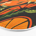 Orange Blooms - Charcoal Bath Mat Gallery Image 3