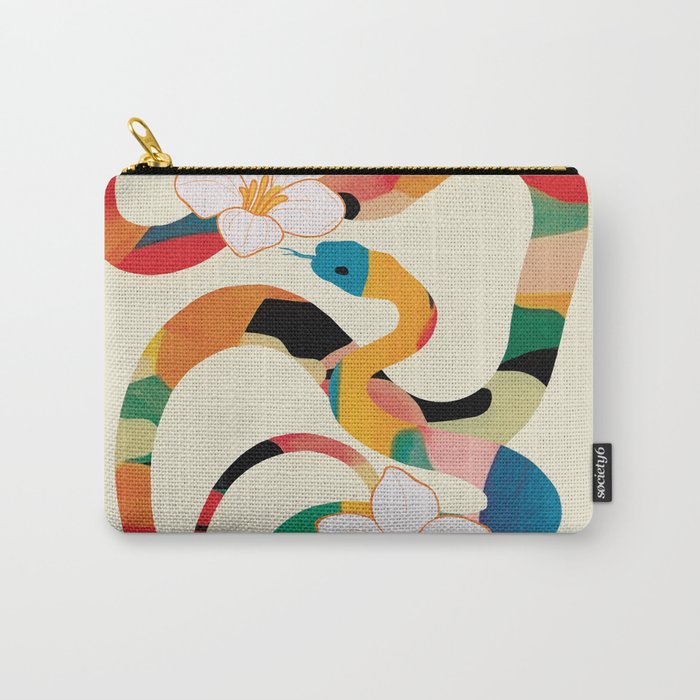Abstract Snakes in the Flowers 1 Carry All Pouch Gallery Image 1