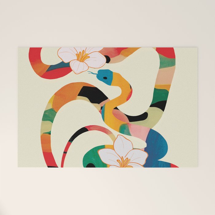 Abstract Snakes in the Flowers 1 Welcome Mat Gallery Image 1