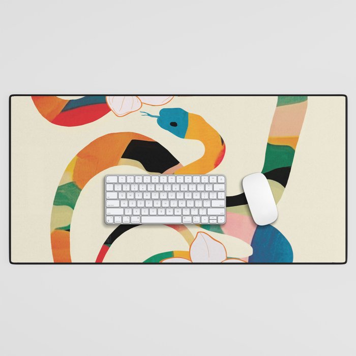 Abstract Snakes in the Flowers 1 Desk Mat Gallery Image 1