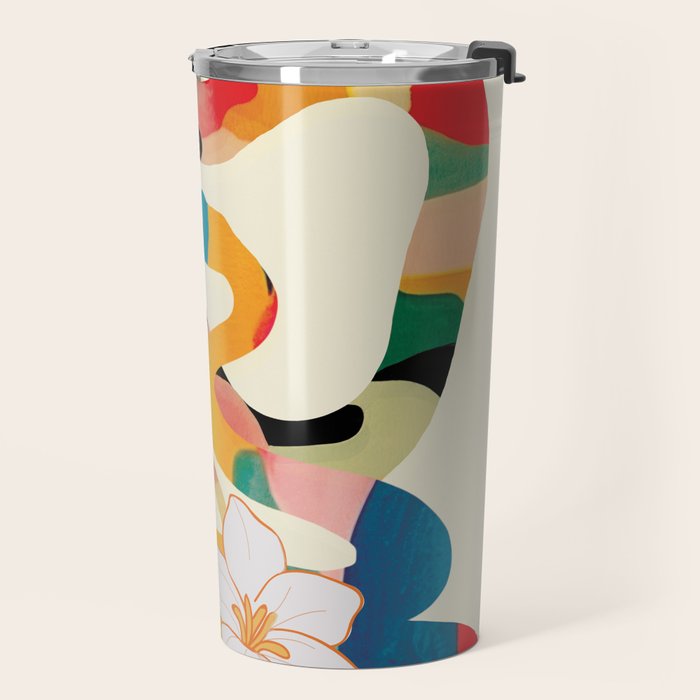 Abstract Snakes in the Flowers 1 Travel Mug Gallery Image 2