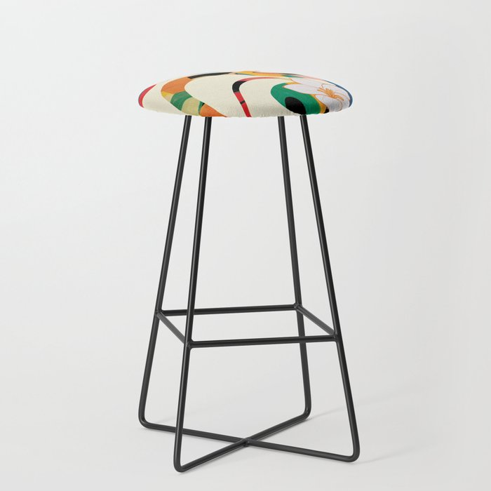 Abstract Snakes in the Flowers 1 Stool Gallery Image 1