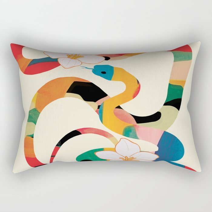 Abstract Snakes in the Flowers 1 Rectangular Pillow Gallery Image 2