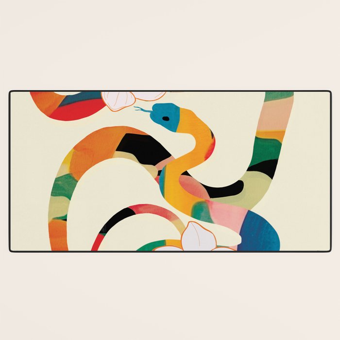 Abstract Snakes in the Flowers 1 Desk Mat Gallery Image 3
